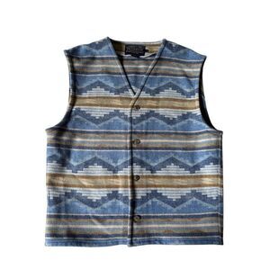 Pendleton Western Vest size S Button Front Blue